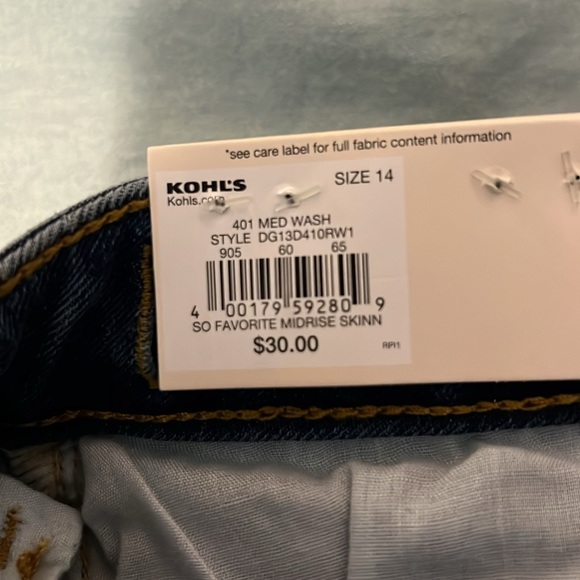 Girls - SO midrise favorite skinny jeans - size 14. - Picture 3 of 3